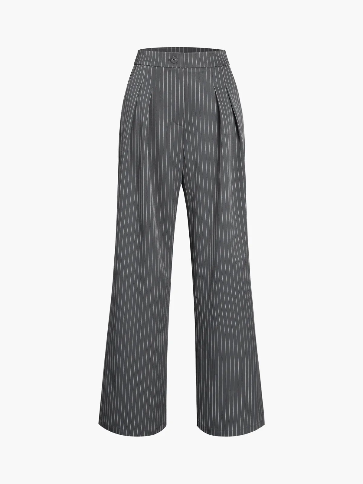 Pinstripe Pleated Wide Trendy Leg Dress Pants