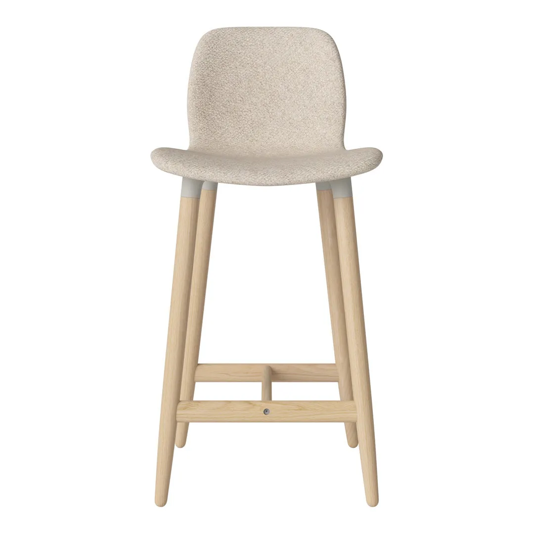 Seed Counter Chair - Upholstered - Oiled Oak Base, White Pigmented