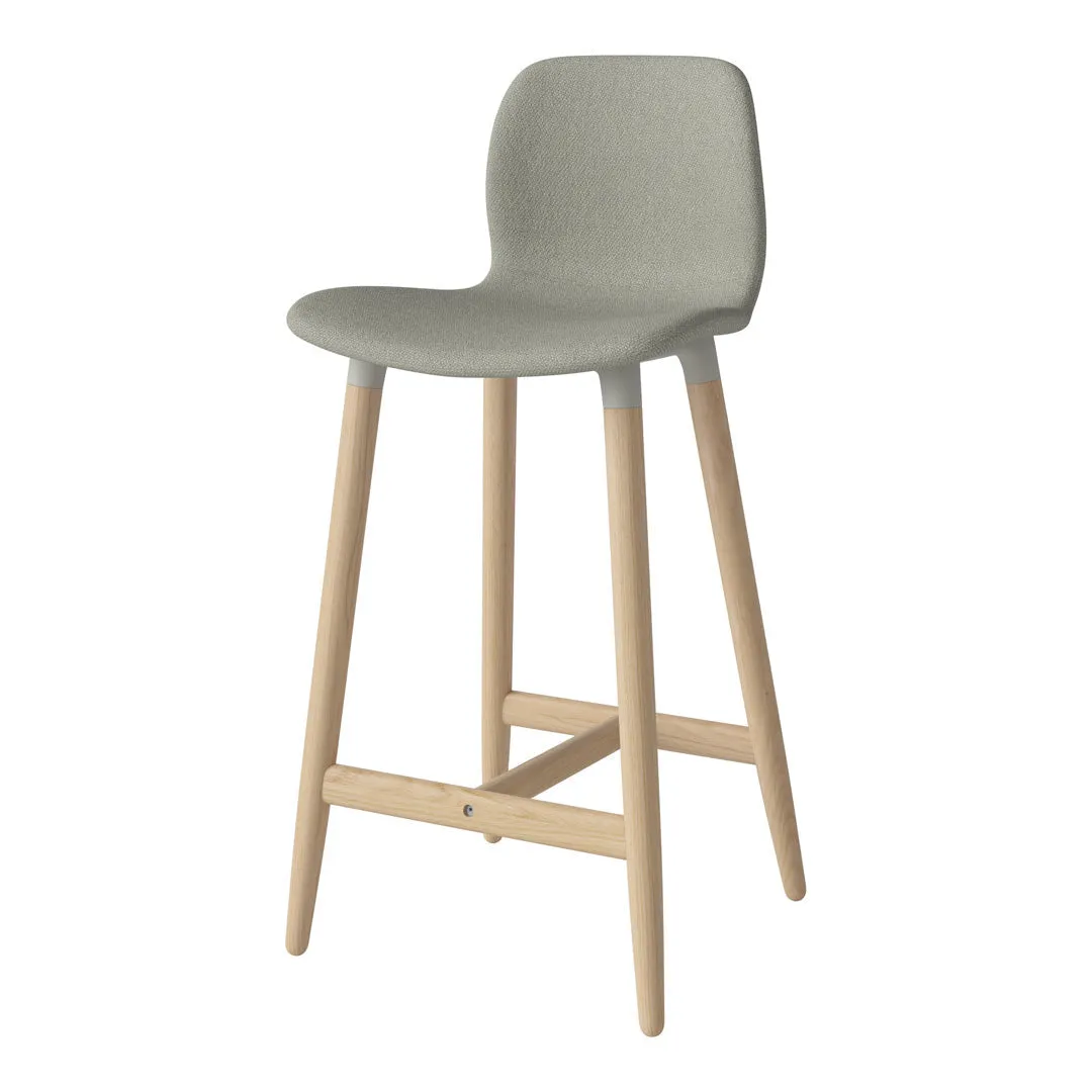 Seed Counter Chair - Upholstered - Oiled Oak Base, White Pigmented