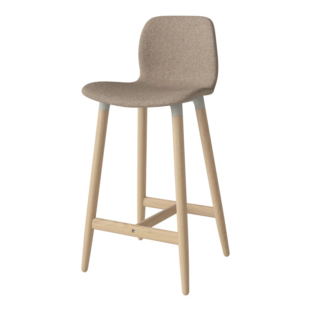 Seed Counter Chair - Upholstered - Oiled Oak Base, White Pigmented