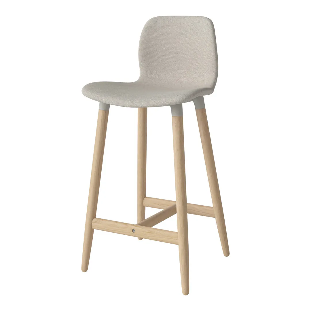 Seed Counter Chair - Upholstered - Oiled Oak Base, White Pigmented