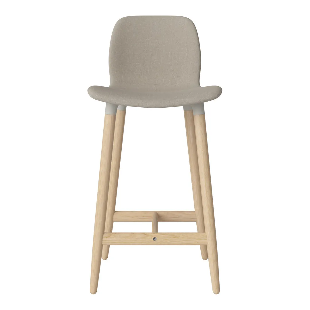 Seed Counter Chair - Upholstered - Oiled Oak Base, White Pigmented