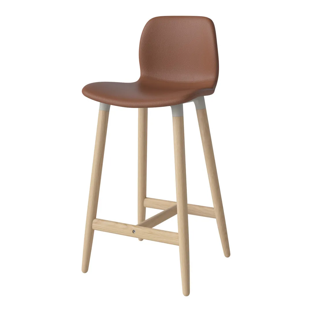 Seed Counter Chair - Upholstered - Oiled Oak Base, White Pigmented