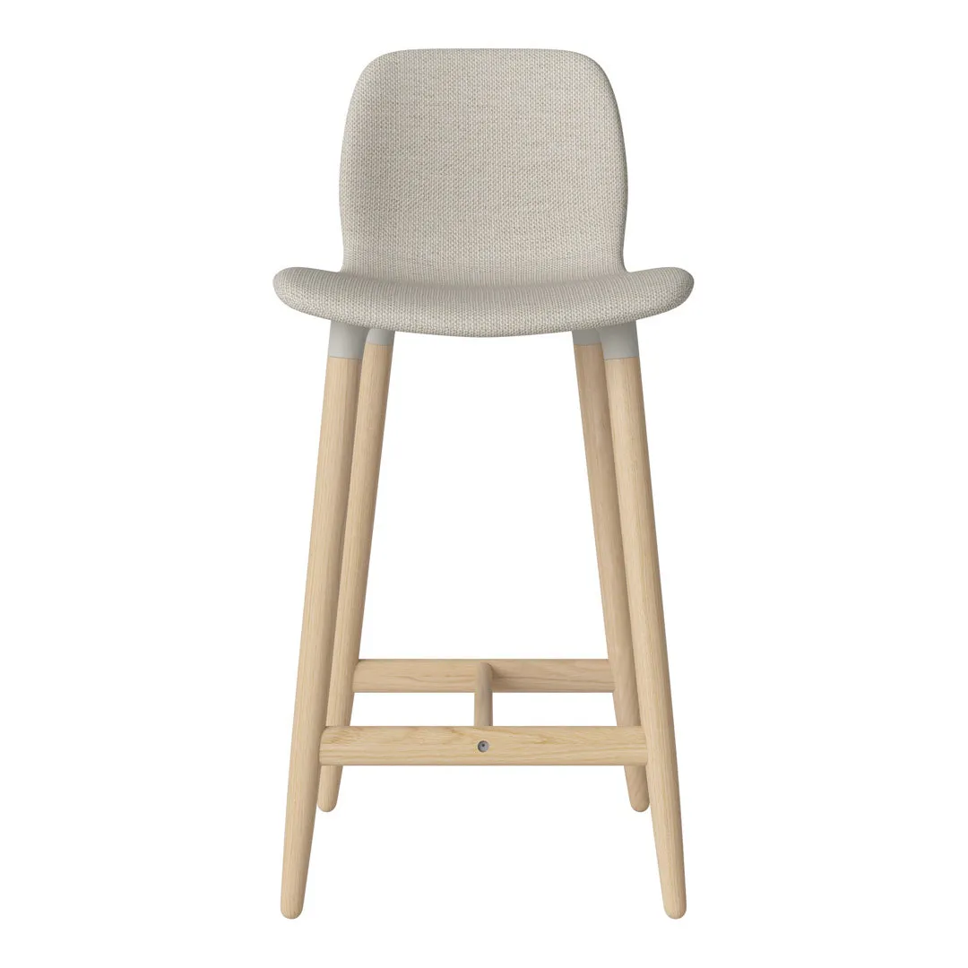 Seed Counter Chair - Upholstered - Oiled Oak Base, White Pigmented