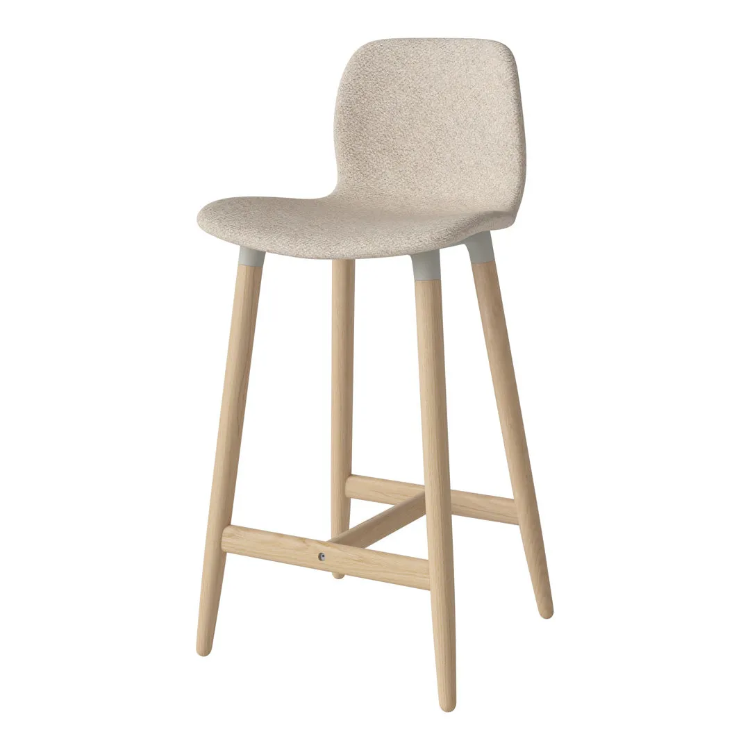 Seed Counter Chair - Upholstered - Oiled Oak Base, White Pigmented