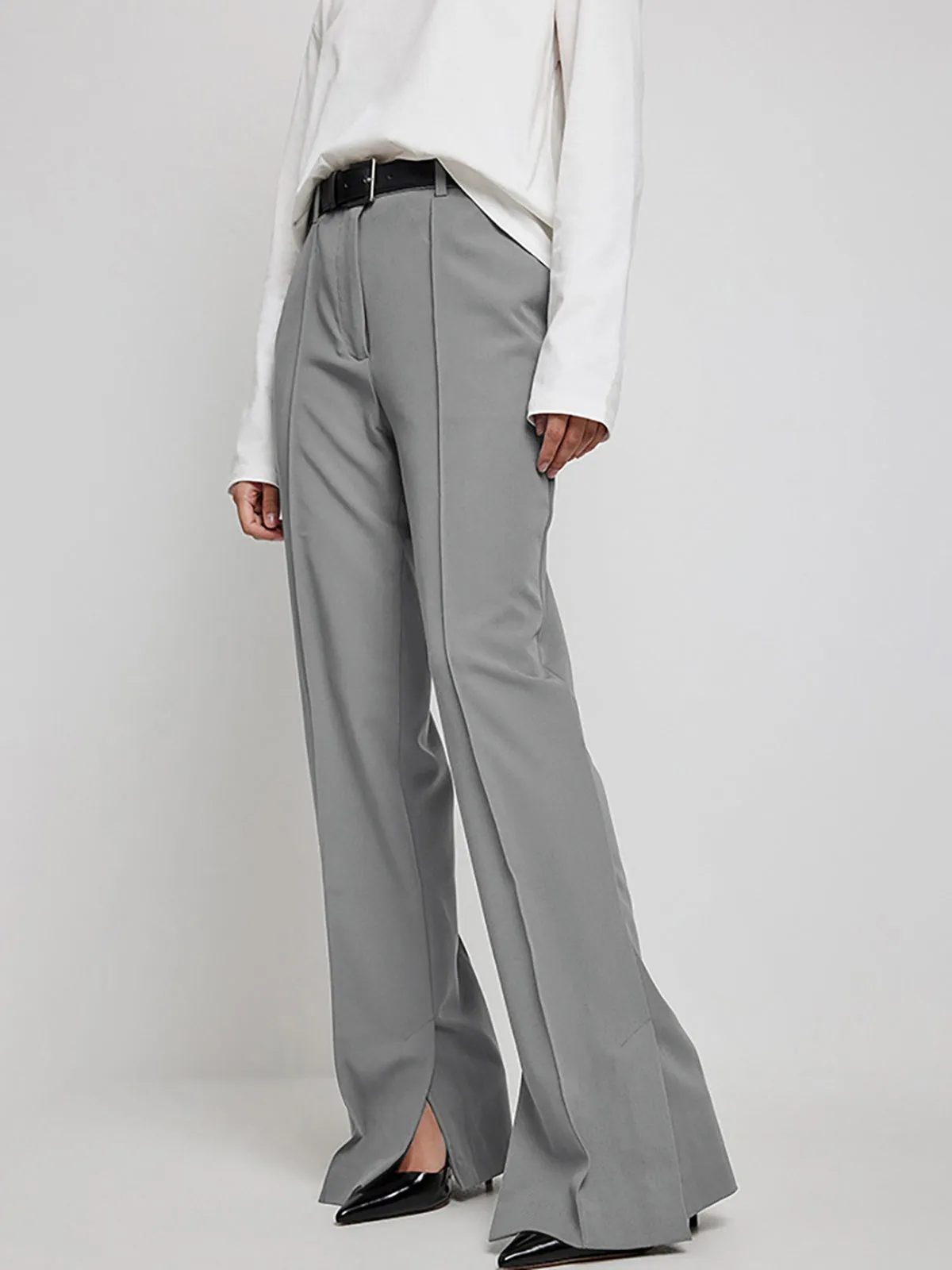 Stay Lifted Smart Trendy Slit Wide Leg Pants