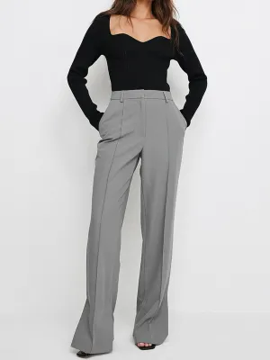 Stay Lifted Smart Trendy Slit Wide Leg Pants