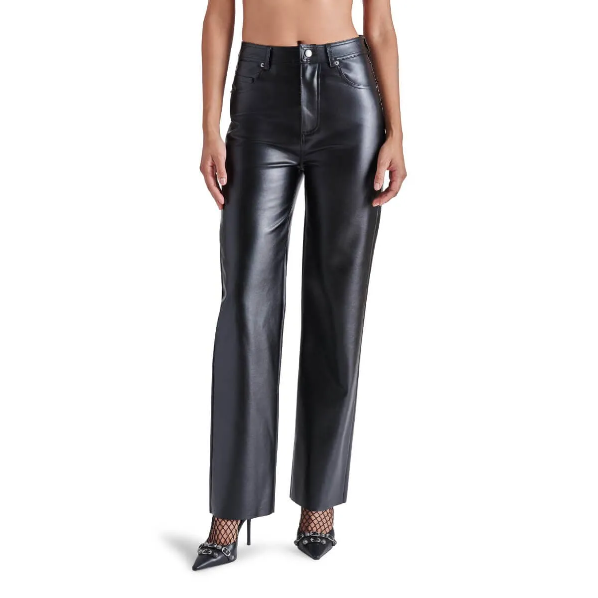 Steve Madden Loren Faux Leather Straight Leg Pants