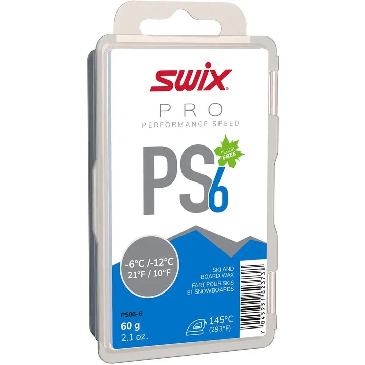 Swix Pure Performance Speed PS06 Blue -6C to -12C Wax