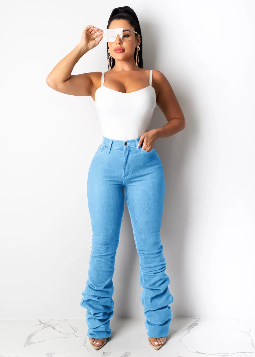 Trendy Cool Cowboy Women's Popular Denim Trousers