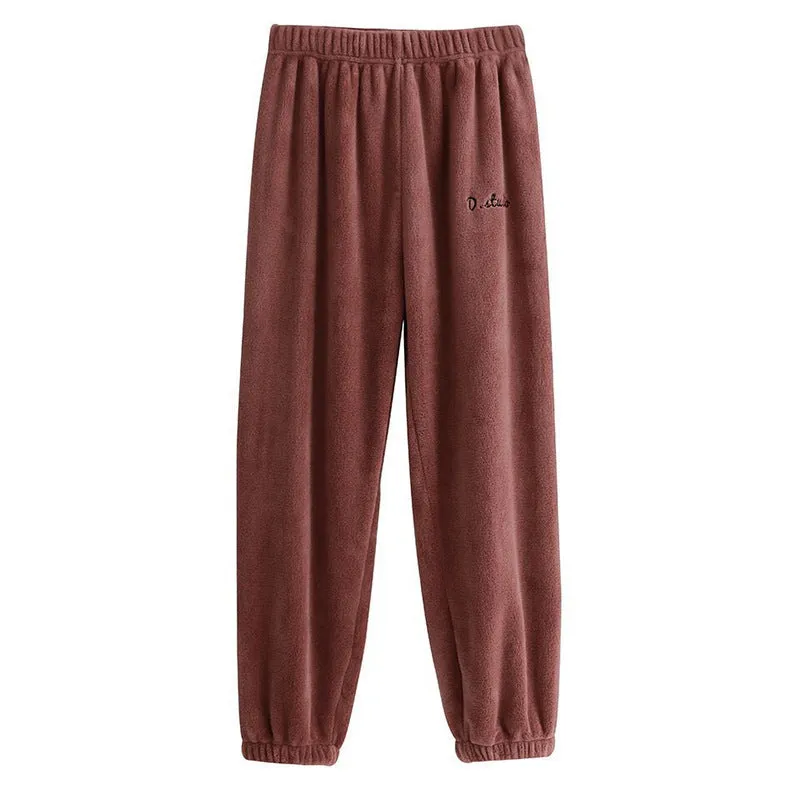 Trendy Coral Pajamas Pants Loose Thick Casual Outdoor Jogger Women Pants